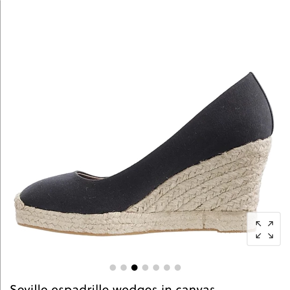 BNWT J Crew canvas espadrille wedge black - Picture 2 of 5